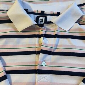 FootJoy short sleeve black pink white polo shirt size XL
